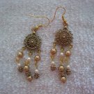 Gold Pearl Dangle Earrings - TTgp