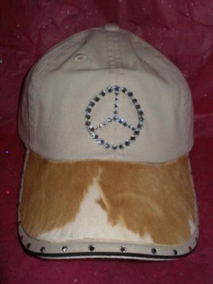 Khaki Baseball Cap - Brown & White/Mercedes - JGbwm