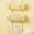 Distressed White Towel Holder - MM33588