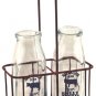 Vintage Glass Cream Bottles w/ Carrier - G25802