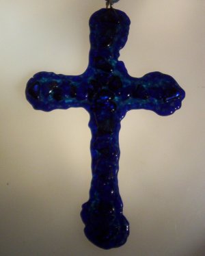 Handmade Cobalt Blue Cross - FXcb