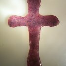 Handmade Rose Glass Cross - FCrg