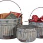 Antique Reproduction Apple Buckets - 3/Set - CWG107636