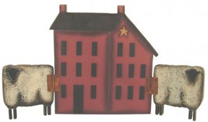 Folding Folk Art/Sheep Plaque - G7595
