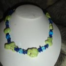 SALE! Lime Turquoise & Blue Crystal Necklace - CGli