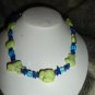 SALE! Lime Turquoise & Blue Crystal Necklace - CGli