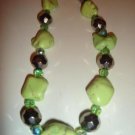 Lime Turquoise & Chrome Ball Necklace Set - CGcb