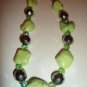 Lime Turquoise & Chrome Ball Necklace Set - CGcb