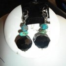 Turquoise & Black Ball Earrings - CGbb
