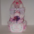 2 Tier Baby Girl Camoflauge w Puppy Diaper Cake - TH2tgp