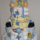 4 Tier Baby Boy Basket Diaper Cake - TH4tbb