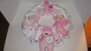 Medium Pink Diaper Wreath  - THmpw
