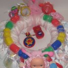 Small 1 Year Old Girl Diaper Wreath  - THsbw