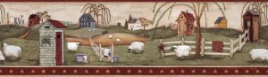 Country Bath & Sheep Wall Border - CWG16379