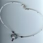 Red Violet & White Glass Bead Necklace - EArvn