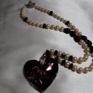 Gold Glass Heart Necklace  - DZgg