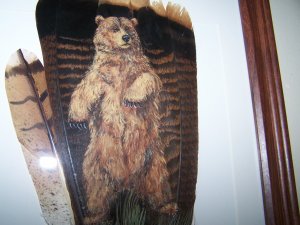 Standing Bear Framed Feather Art - OWsb