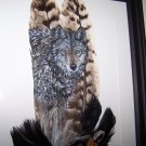Wolf Framed Feather Art - OWwo