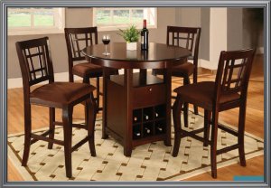 5 Pc Modern Counter Height Dining Room Table & Chairs Set TBQD610