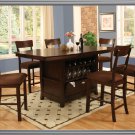 7 Pc Modern Espresso Counter Height Dining Room Table & Chairs Set TBQD780