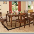 7 Pc Modern Oak Dining Set Table & Chairs TBQD810
