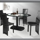 5 Pc Modern Black Dining Set Tempered Glass Table & Chairs TBQD5037
