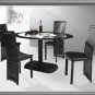 5 Pc Modern Black Dining Set Tempered Glass Table & Chairs TBQD5037