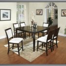 7 Pc Modern Mocha Dining Set Table & Chairs TBQD884