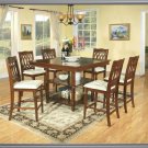 7 Pc Modern Oak Dining Room Set Table & Chairs TBQD888