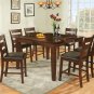 7 Pc Modern Dark Walnut Counter Height Dining Room Table & Chairs Set TBQD890