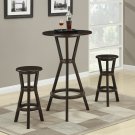3 Pc Modern Cherry Finish Bar Dining Table & Stools (Chairs) Set TBQD723