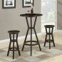 3 Pc Modern Cherry Finish Bar Dining Table & Stools (Chairs) Set TBQD723