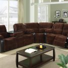 3 Pc Modern Chocolate Sectional Sofa Set Living Room Set TBQS489