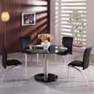5 Pcs Modern Tempered Round Glass Dining Room Table and chairs Set ZMFDT220