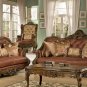 3PC Luxury Sofa Chaise and Chair Piece Traditional Living Room Set ZHD3311