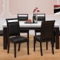 7 Pcs Modern Espresso W/ Marble Top Table Dining Room Set ZBM2060RECT