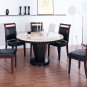 7 Pcs Modern Dark Cherry W/ Italian Marble Top Table Dining Room Set ZBM2030