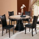7 Pcs Modern Espresso W/ Italian Marble Top Table Dining Room Set ZBM2031