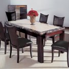 7 Pcs Modern Espresso W/ Italian Marble Top Table Dining Room Set ZBM2032