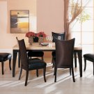 7 Pcs Modern Espresso W/ Italian Marble Top Table Dining Room Set ZBM2038