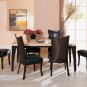 7 Pcs Modern Espresso W/ Italian Marble Top Table Dining Room Set ZBM2038