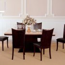 7 Pcs Modern Espresso W/ Italian Marble Top Table Dining Room Set ZBM2041