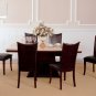 7 Pcs Modern Espresso W/ Italian Marble Top Table Dining Room Set ZBM2041