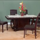 7 Pcs Modern Espresso W/ Italian Marble Top Dining Room Set ZBM2051RECT