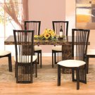 7 Pcs Modern Italian Marble w Black Lacquer Dining Room Set ZBM2922RECT