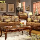 3PC Luxury Sofa Love seat and Chair Piece Traditional Living Room Set ZHD902