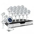 16CH H.264 DVR & 16 480 TVL 65ft IR Outdoor Security Cameras with No HD