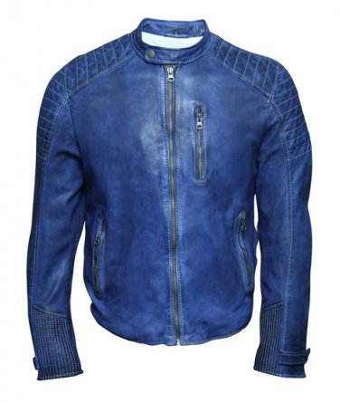 Blue leather jackets