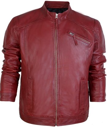 Men Red Sheep Leather Jacket