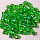 Czech Lt Emerald AB FirePolish Crystal Beads 6mm 50pc